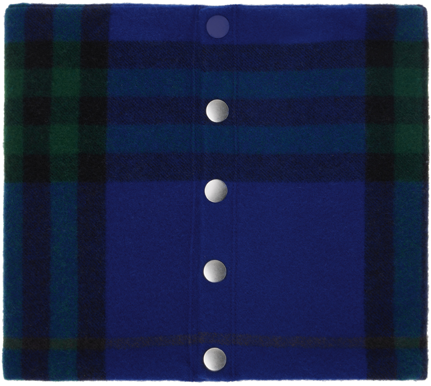 Burberry Check-pattern Cashmere Snood In Blue