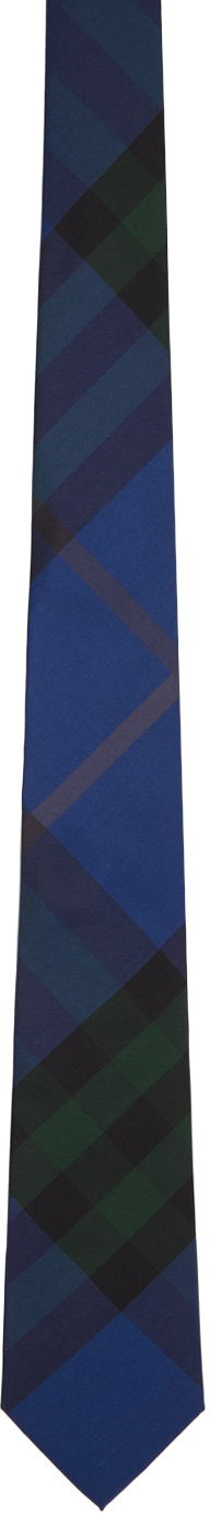 Shop Burberry Blue Check Silk Tie In Knight Ip Check