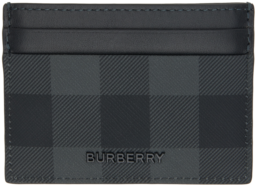 BURBERRY BLACK & GRAY CHECK CARD HOLDER