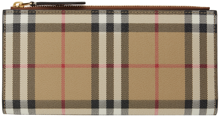 Burberry Beige Check Large Bifold Wallet In Archive Beige