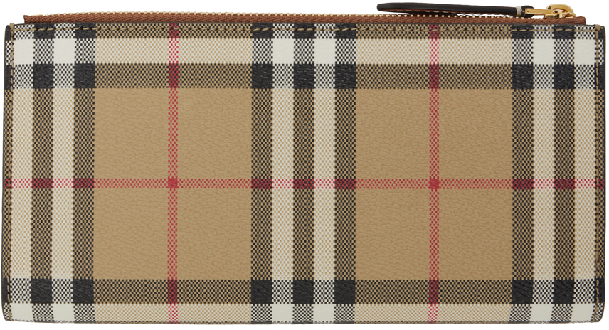 Burberry Beige Check Large Bifold Wallet In Archive Beige