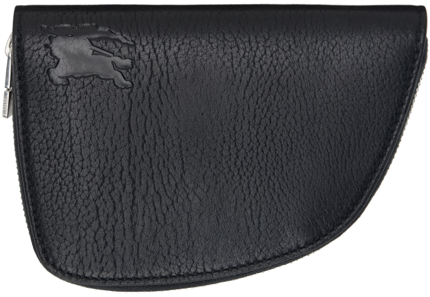 Black Medium Shield Zip Wallet by Burberry on Sale