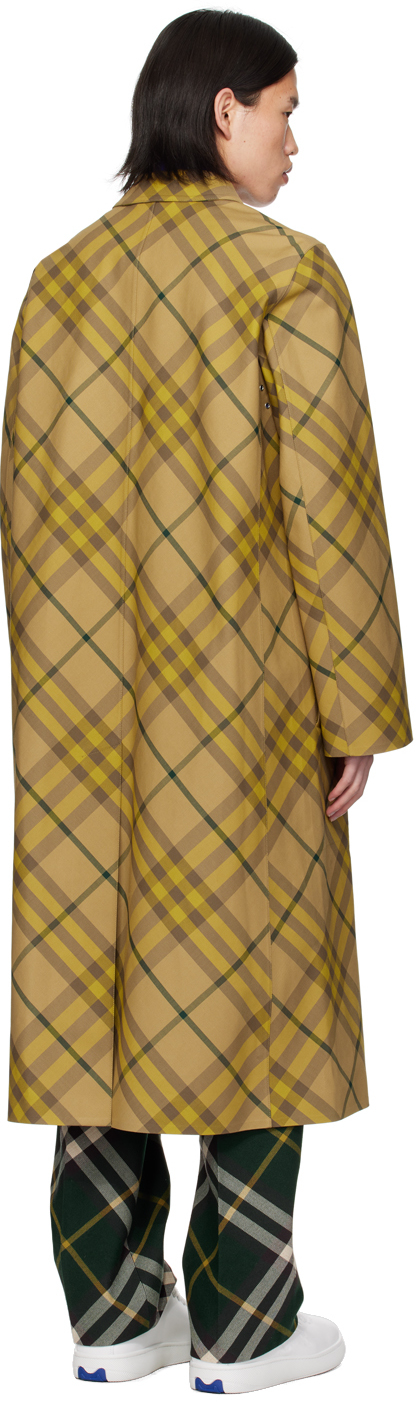 Burberry Beige Check Coat In Cedar Ip Check