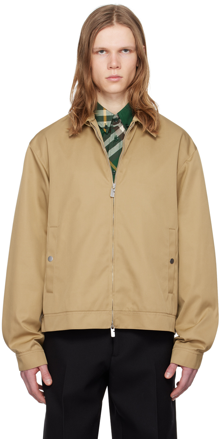 Burberry Beige Harrington Jacket In Flax