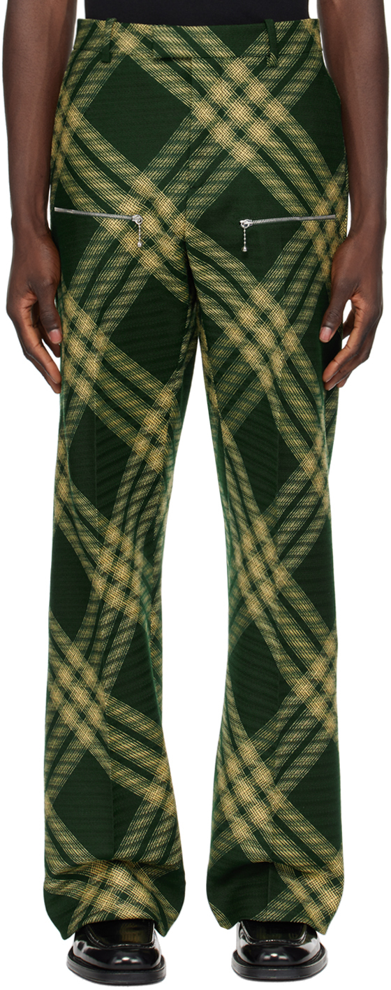 Light Green Check Trousers - Selling Fast at Pantaloons.com