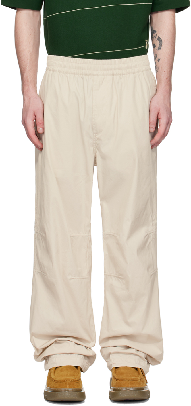 Burberry Beige Oversized Trousers In Wheat
