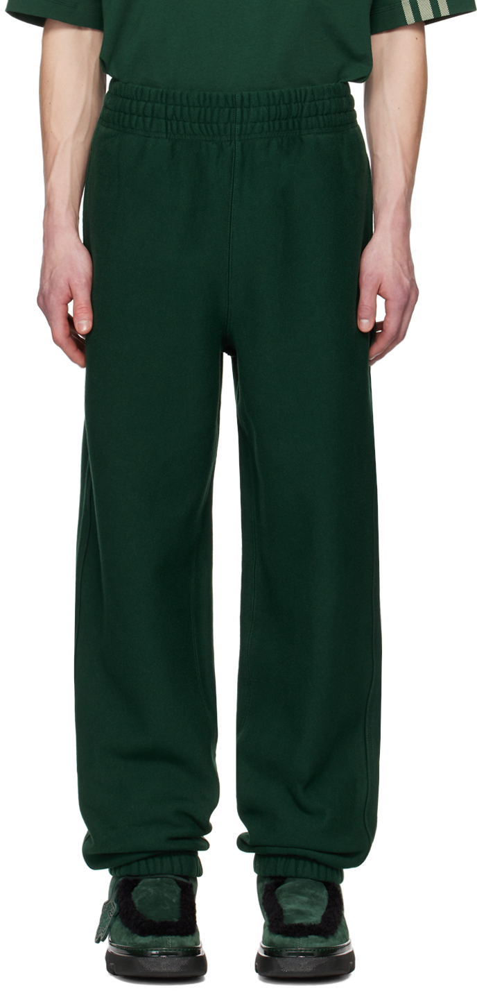 Shop Burberry Green Drawstring Sweatpants In Ivy