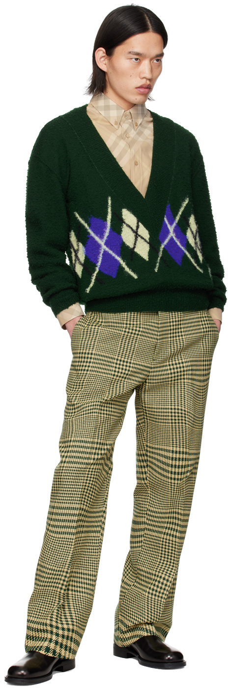 Burberry Argyle-knit Wool Jumper In Ivy