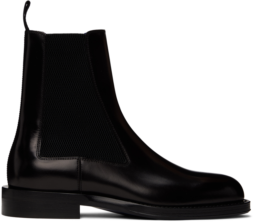 Black Leather Tux High Chelsea Boots