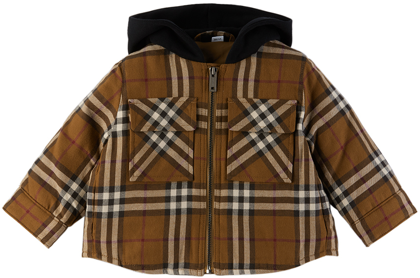 Burberry Baby Brown Check Jacket In Drk Brch Brwn Ip Chk