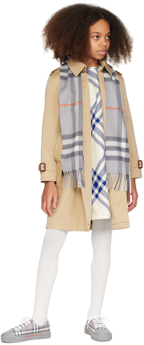 Burberry Kids Beige Belted Trench Coat In Honey