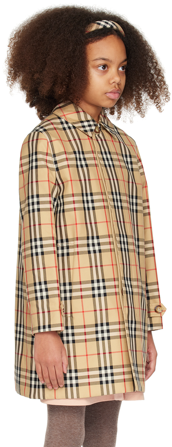 Burberry Kids Beige Check Reversible Coat In Archive Beige Ip Chk