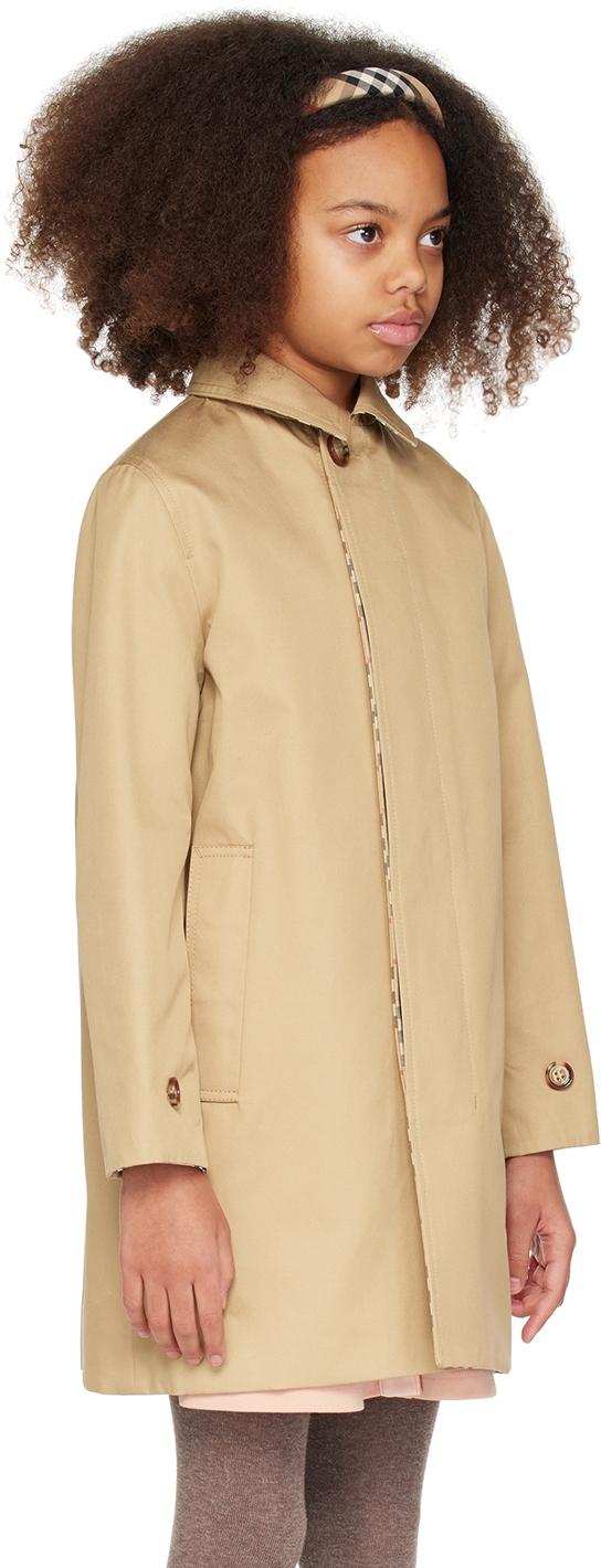 Burberry Kids Beige Check Reversible Coat In Archive Beige Ip Chk