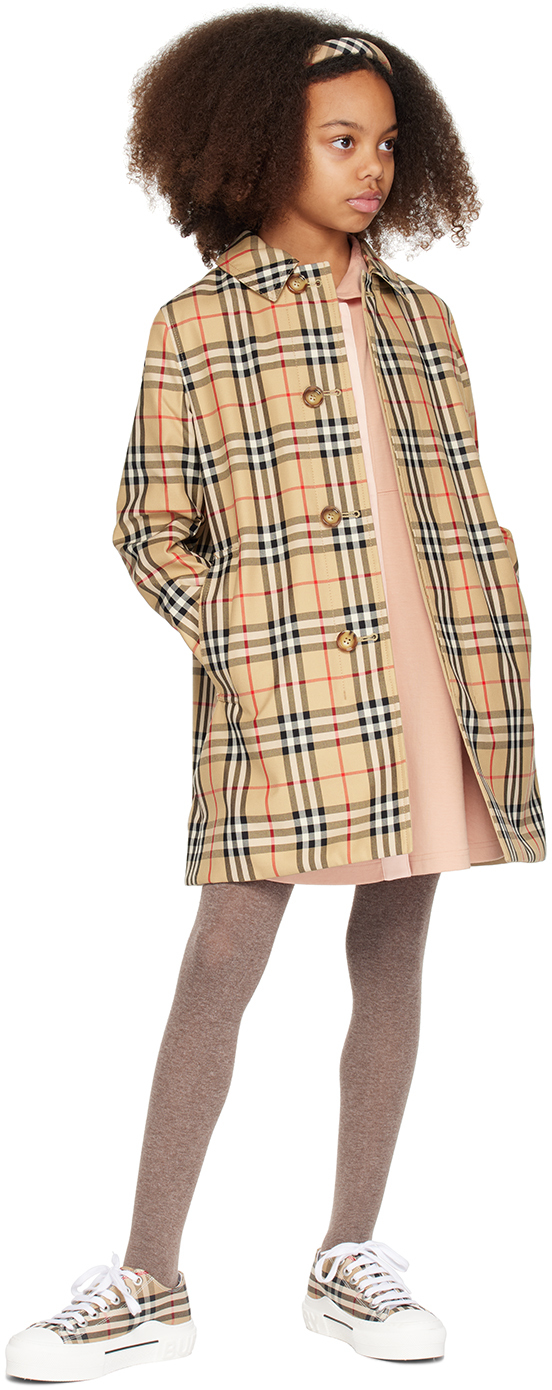 Burberry Kids Beige Check Reversible Coat In Archive Beige Ip Chk