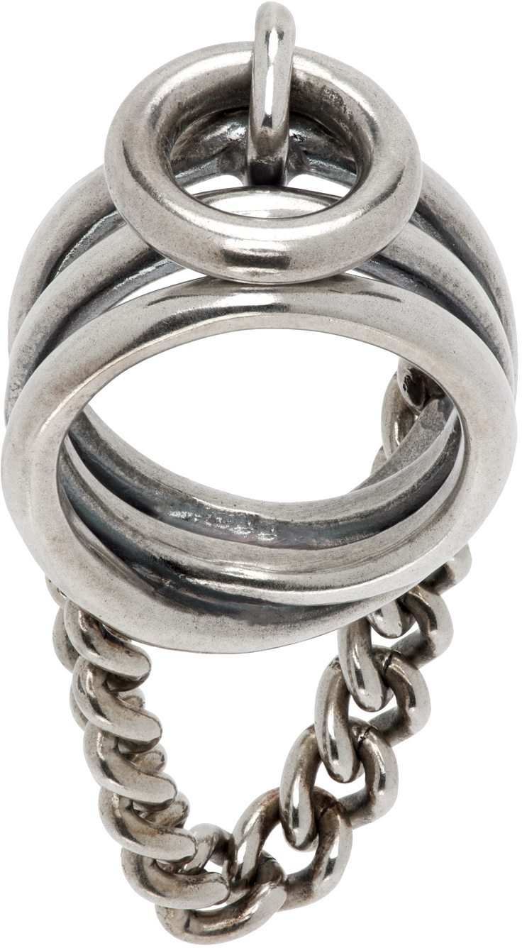 Shop Ann Demeulemeester Silver Eida Plate Ring In 070 Antique Silver