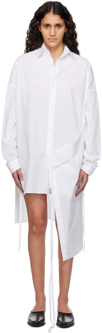 Ann Demeulemeester White Mala Midi Dress In 001 White