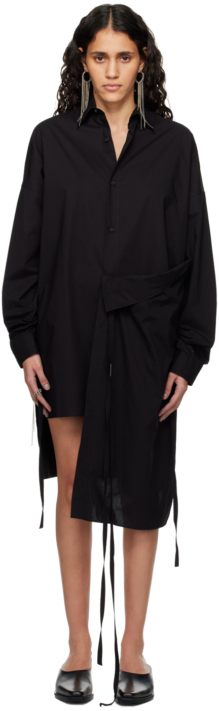 Ann Demeulemeester Black Mala Midi Dress In 099 Black