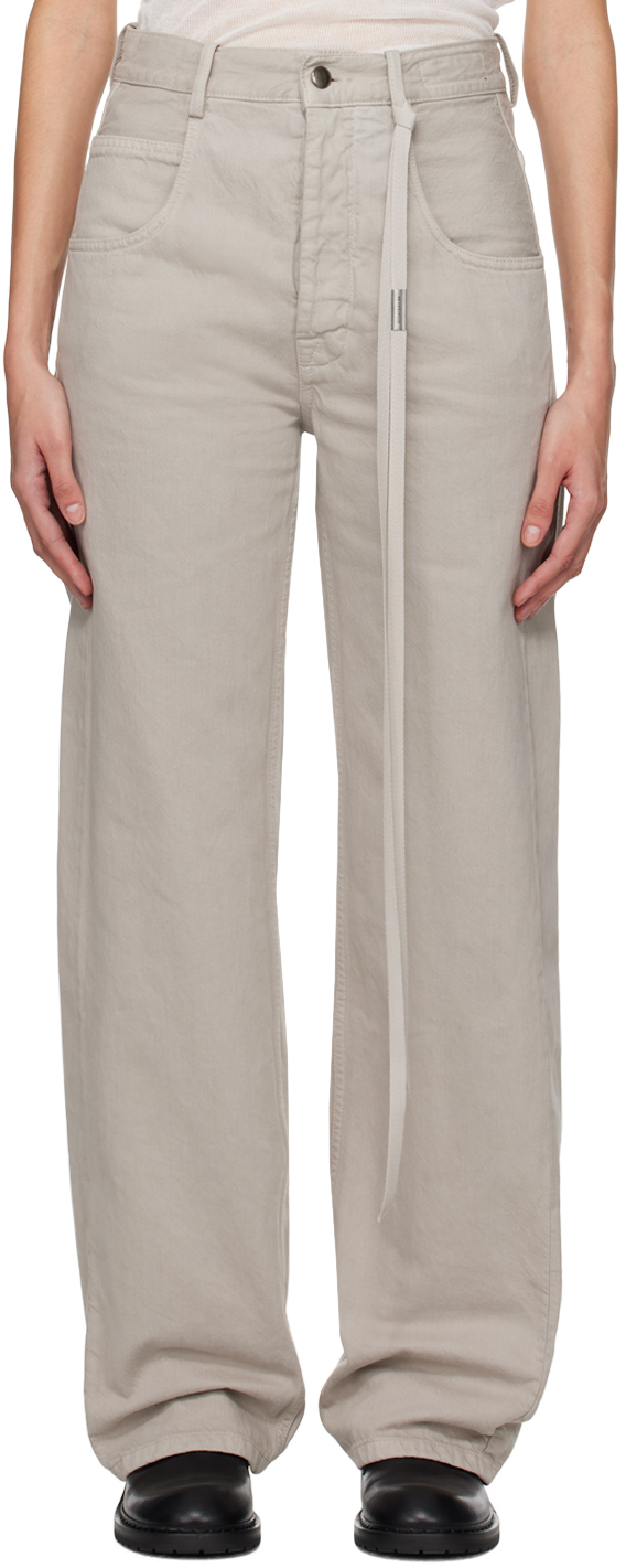 Ann Demeulemeester Beige Claire Jeans In 026 Clay