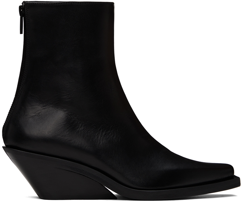 Shop Ann Demeulemeester Black Rumi Cowboy Ankle Boots In 099 Black