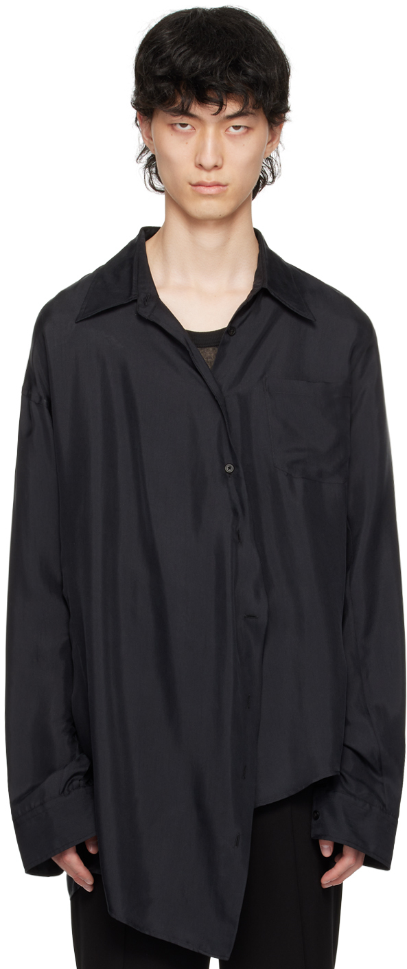 Ann Demeulemeester Black Amatus Shirt In Off-black