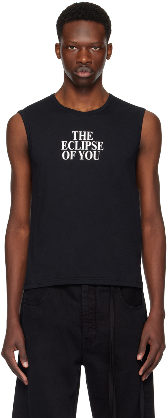 Ann Demeulemeester Black 'eclipse Of You' Tank Top In Black + White Print