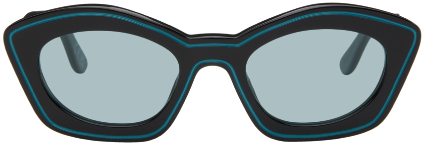 Marni Black & Blue Retrosuperfuture Edition Kea Island Sunglasses In Teal Blue