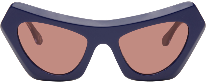 Marni Navy Devil's Pool Sunglasses In Blue