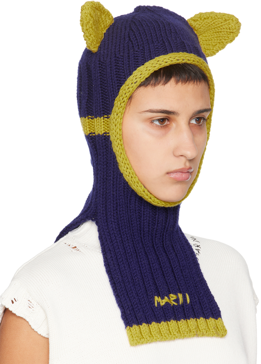 Marni Navy Ear Balaclava In 00b94 Blumarine