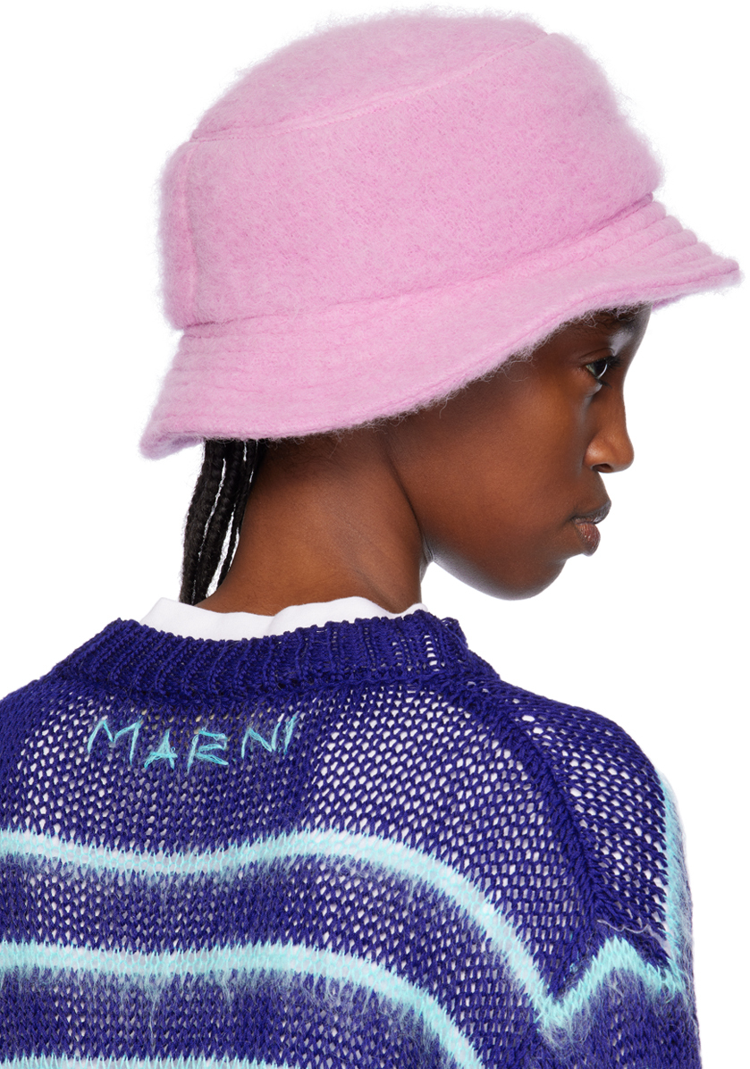 Marni Ssense Exclusive Pink Furry Bucket Hat In 00c22 Mauve