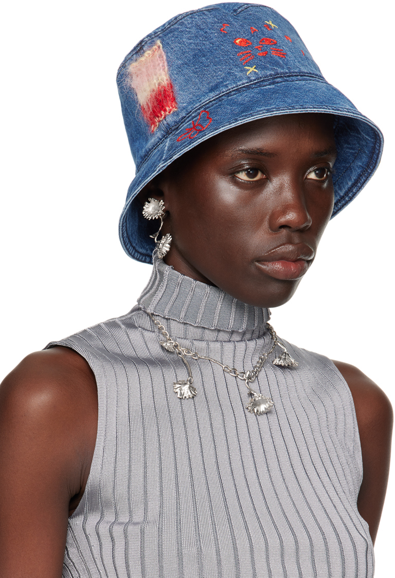 Shop Marni Blue Stonewashed Organic Denim Bucket Hat In Sdb50 Iris Blue