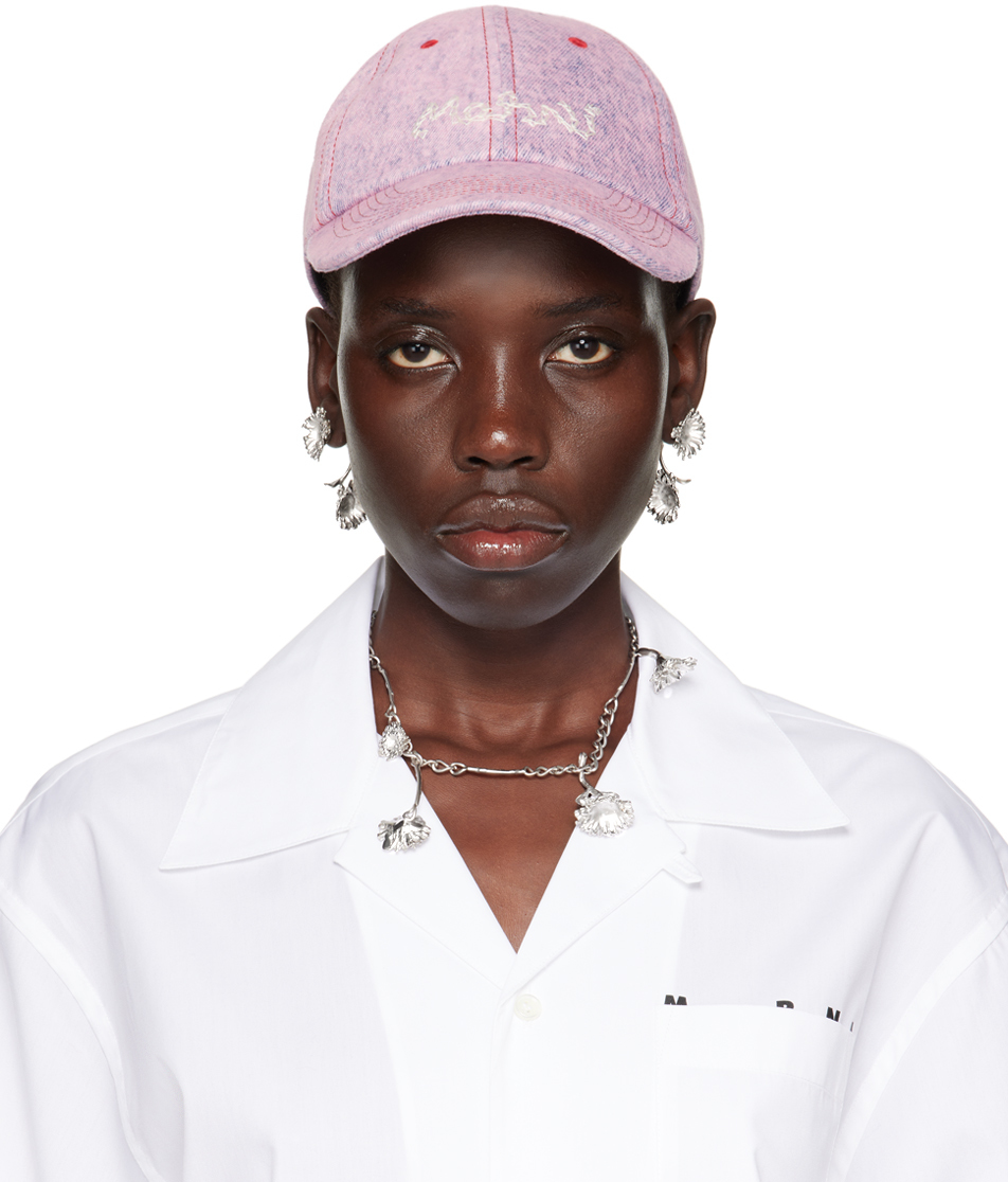 Marni: Pink Marble Dyed Baseball Cap | SSENSE