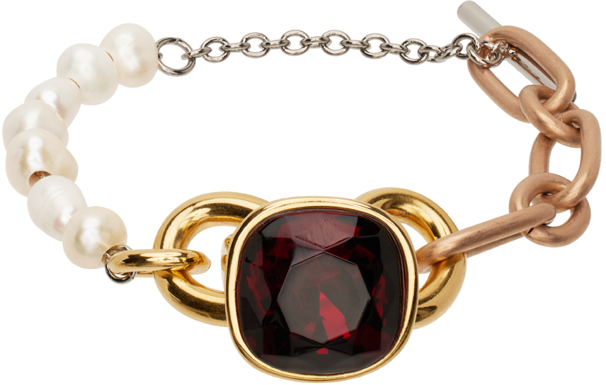 Marni Gold Ring Bracelet In Y9061 Deep Gold/red