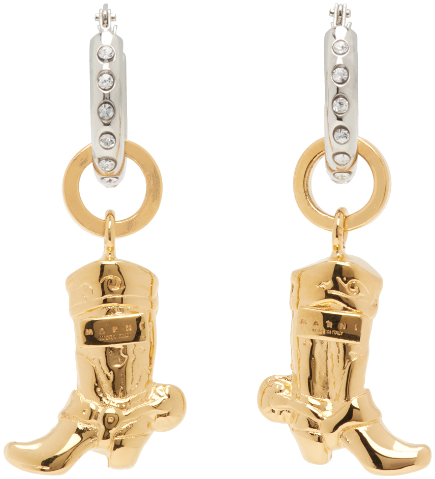 Marni Gold Charm Earrings In 00y65 Gold