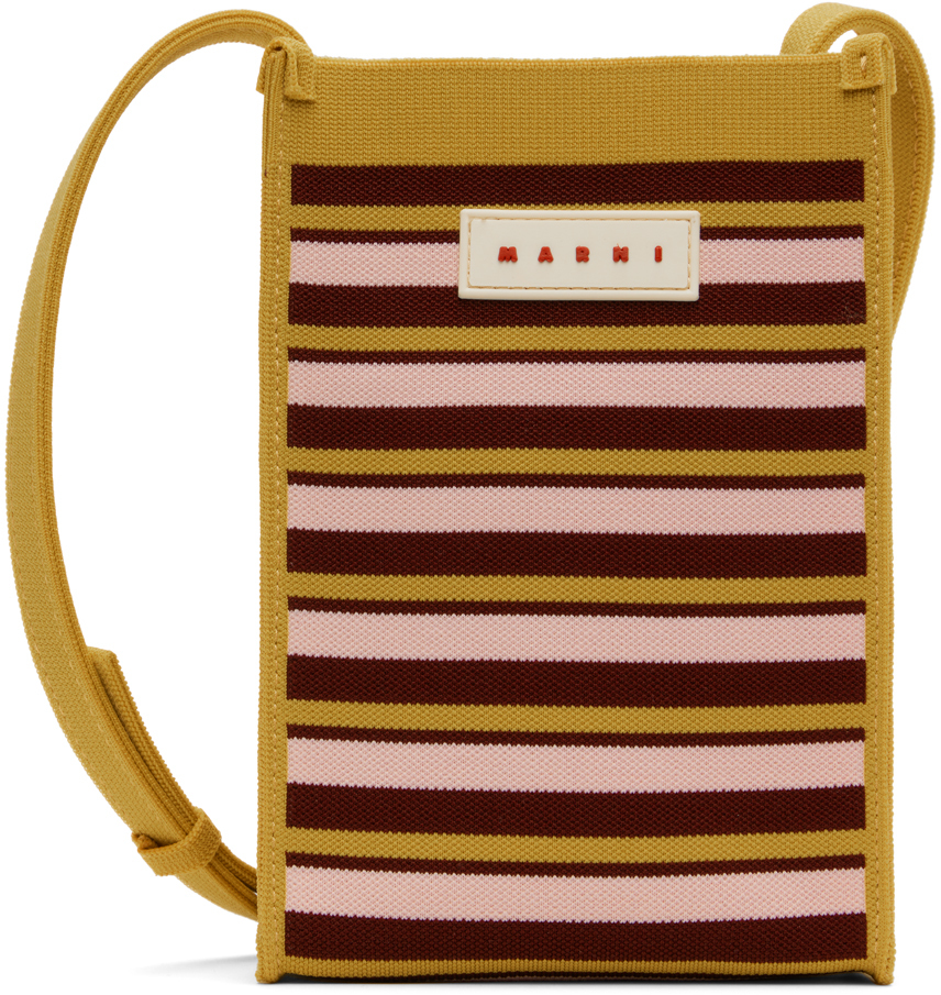 Marni Multicolor Mini Shoulder Bag In Zo729 Orange/burgund