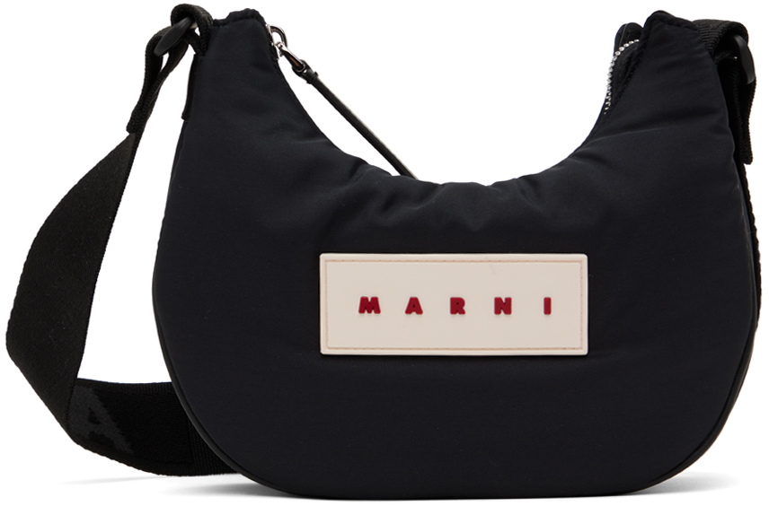 Marni Black Polka-dot Puff Small Bag In 00n99 Black