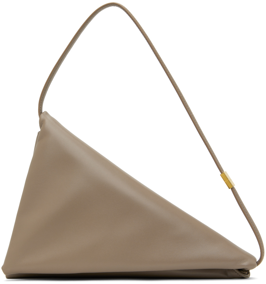 Marni Taupe Prisma Triangle Bag In 00w55 Cork