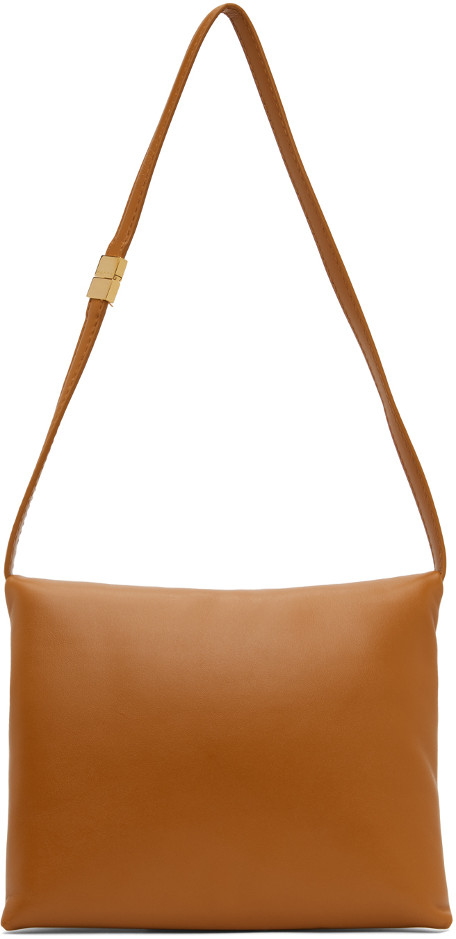 Marni Orange Prisma Pouch Bag In Brown