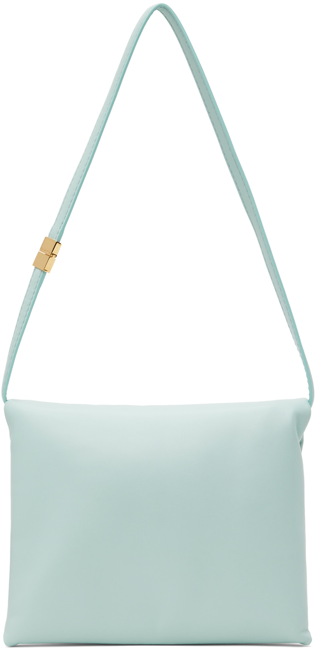 Marni Blue Leather Prisma Pouch Bag In 00b06 Pale Sky