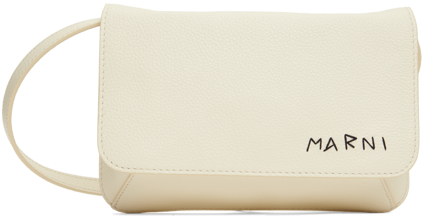 Shop Marni Off-white Hand-stitched Bag In 00w06 Ivory