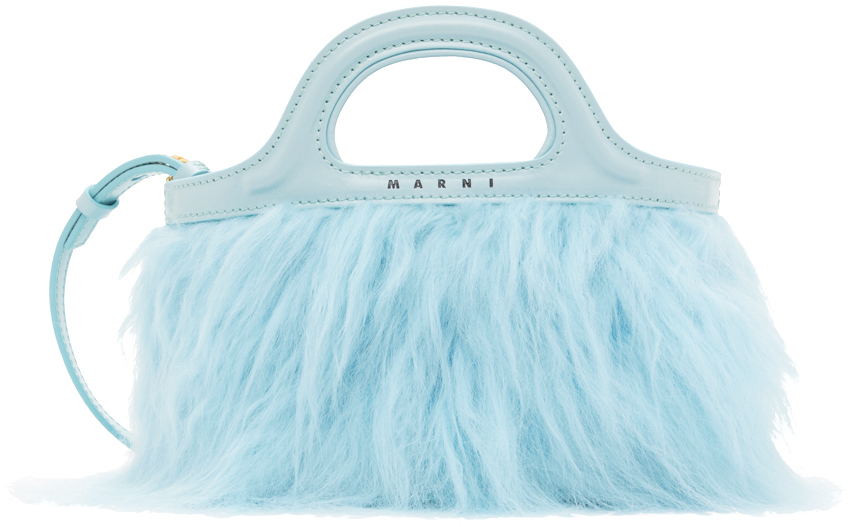 SSENSE Exclusive Blue Tropicalia Micro Tote by Marni on Sale