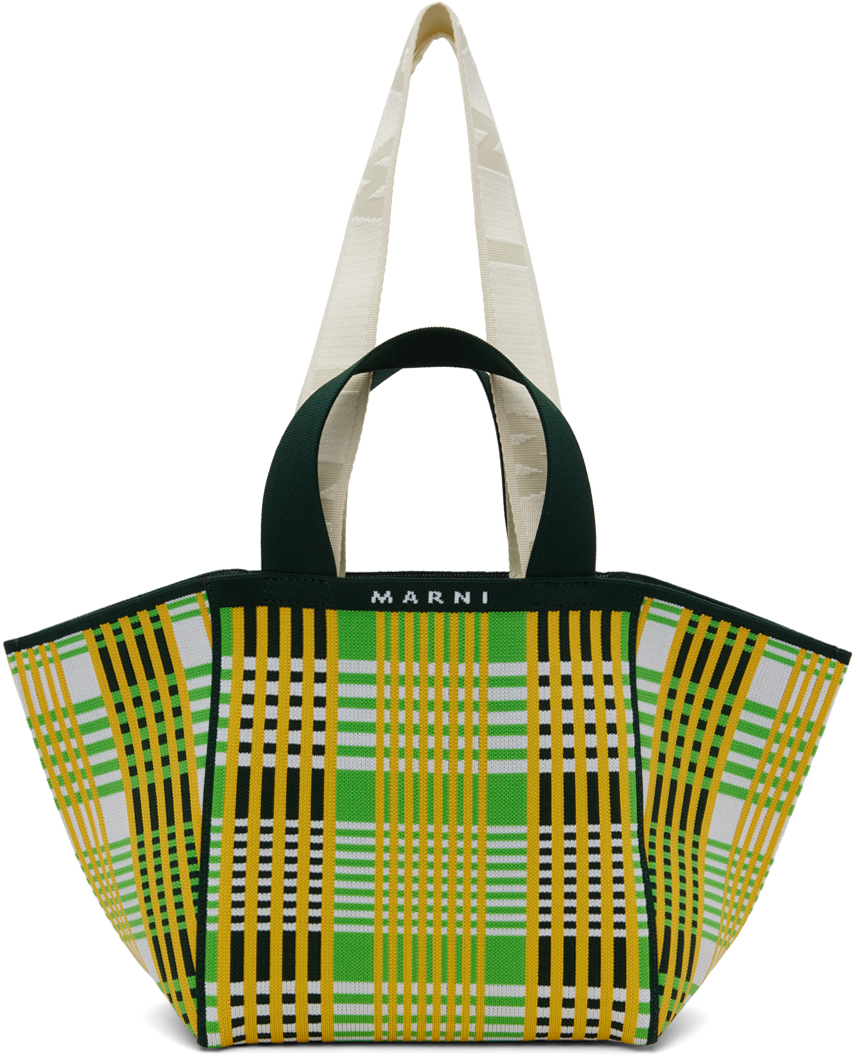Green & Yellow Small Shopping Tote