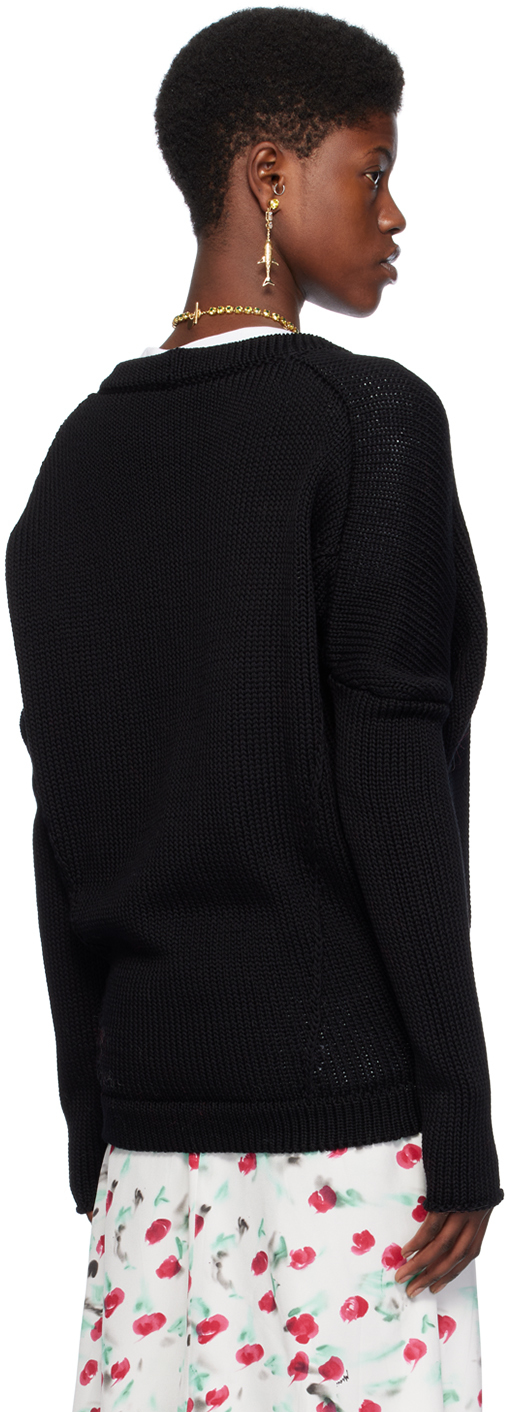 Marni Logo-embroidered Cotton Cardigan In 00n99 Black