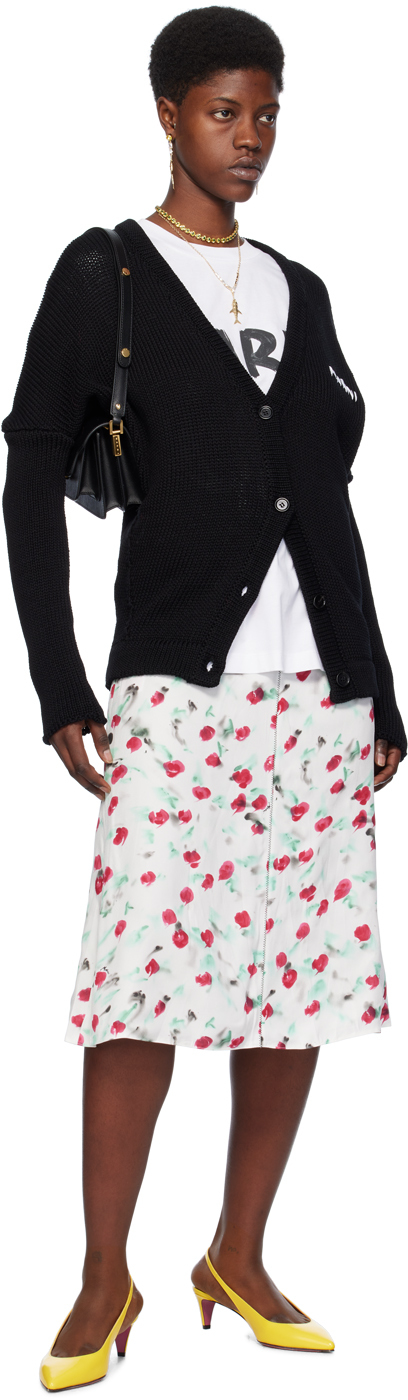 Marni Logo-embroidered Cotton Cardigan In 00n99 Black