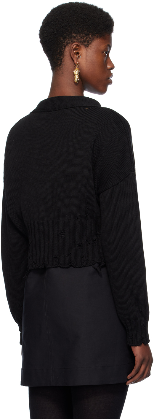 Marni Black Disheveled Cardigan In 00n99 Black