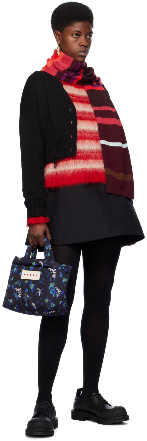 Marni Black Disheveled Cardigan In 00n99 Black