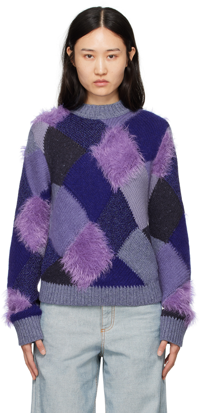 Blue Rhombus Sweater by Marni on Sale