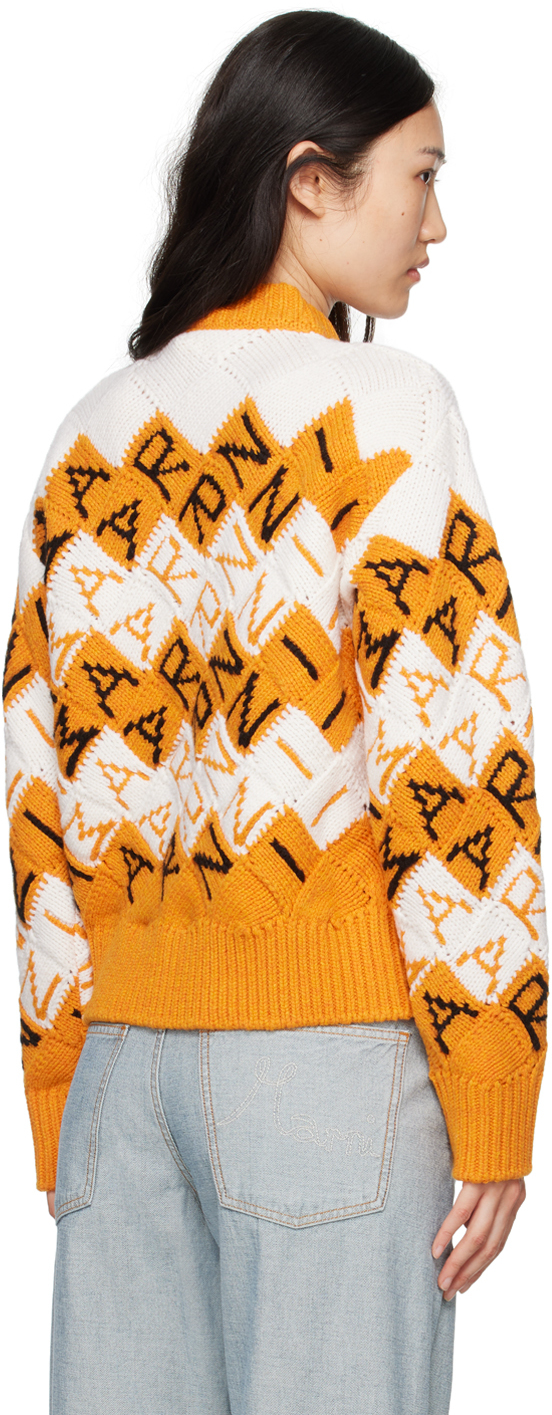 Marni Orange & Off-white 3d Blocks Sweater In Blr31 Light Orange