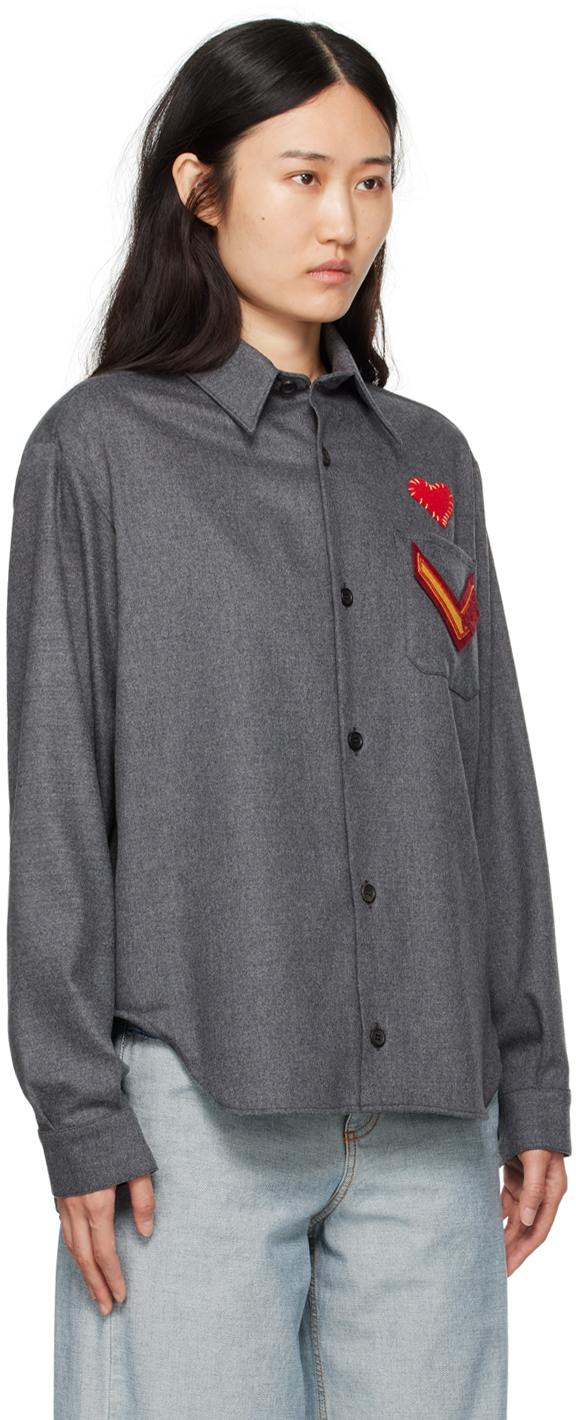 Marni Gray Compact Shirt In 00n80 Granite