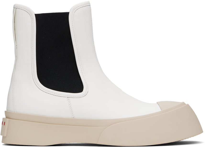 ショートブーツ・ブーティ MARNI White nappa leather Pablo ankle boots White Pablo Chelsea Boots by Marni on Sale