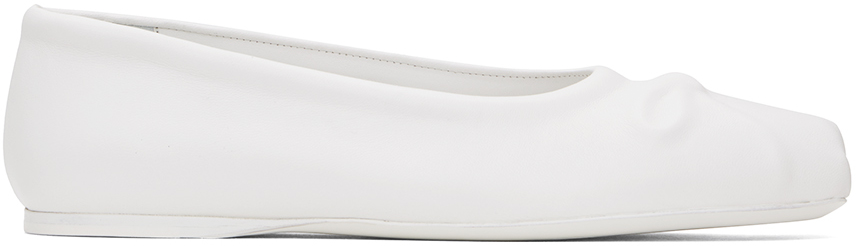 Shop Marni White Seamless Little Bow Ballerina Flats In 00w01 Lily White